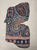 2063 Fragment Toraja textile du commerce indien antique - Fleurs indigo
