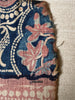 2063 Fragment Toraja textile du commerce indien antique - Fleurs indigo