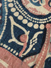 2063 Fragment Toraja textile du commerce indien antique - Fleurs indigo