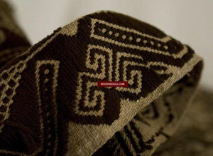 207 Semi-Antique Brown White Pilih Weaving from Borneo - SOLD-WOVENSOULS-Antique-Vintage-Textiles-Art-Decor