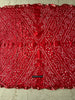 2091 Bandhani-Batikschal aus roter Seide