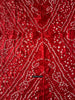 2091 Bandhani-Batikschal aus roter Seide