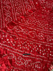 2091 Bandhani-Batikschal aus roter Seide