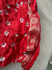 2091 Bandhani-Batikschal aus roter Seide