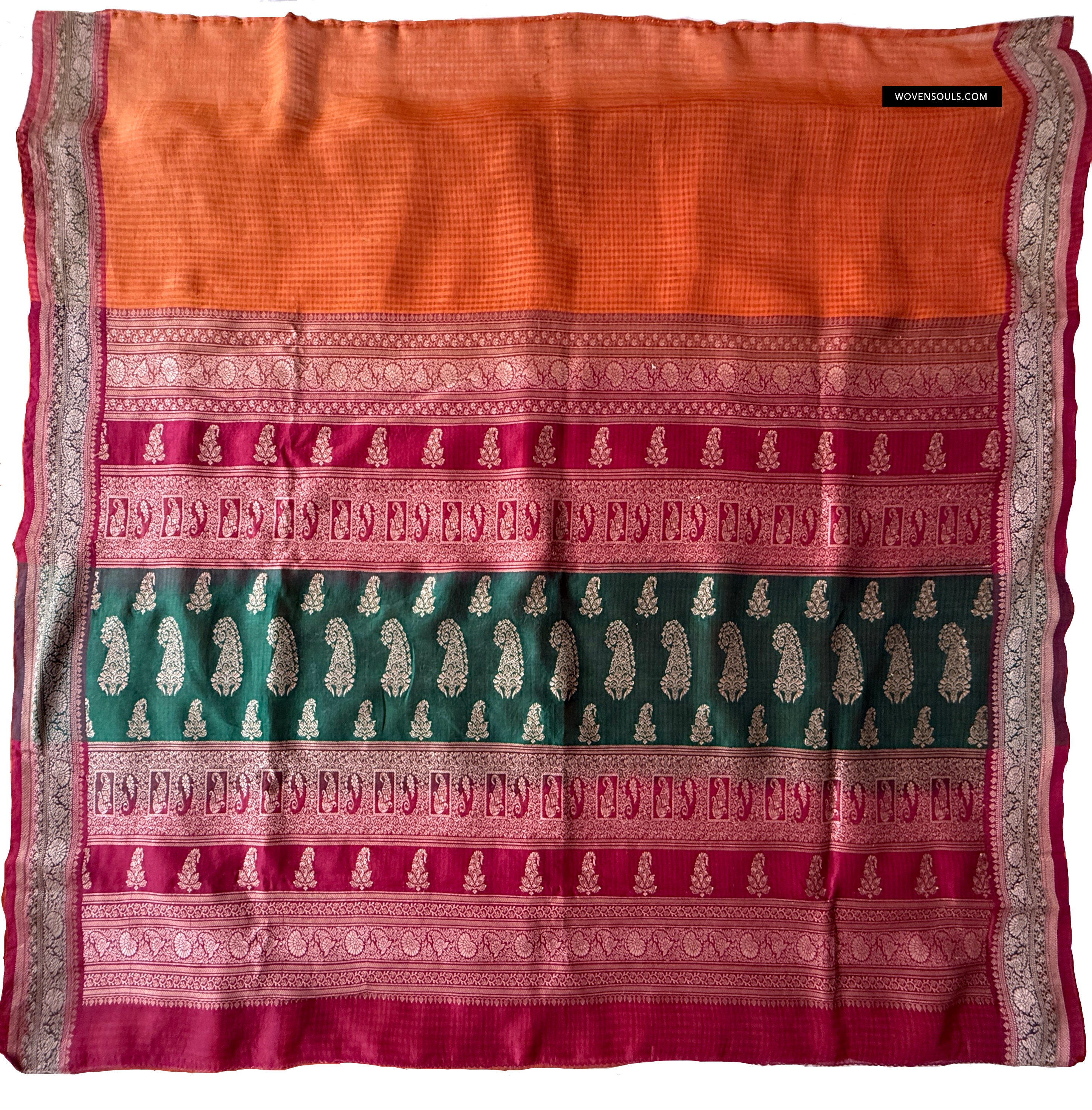 BALD ERHÄLTLICH - Vintage Sari Pallu rahmenbare Textilkunst