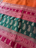 2108 Vintage Chanderi Sari Pallu Dekotextil – Orange