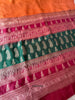 2108 Vintage Chanderi Sari Pallu Dekotextil – Orange
