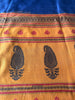 2109 Vintage Chanderi Sari Pallu Dekotextil – Blau
