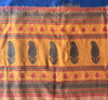 2109 Vintage Chanderi Sari Pallu Dekotextil – Blau