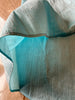 2110 Runner da tavolo in seta grezza intrecciata a mano di colore blu ghiaccio