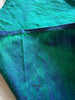 2111 Chemin de table bleu paon en soie brute tissée à la main