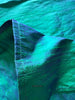 2111 Chemin de table bleu paon en soie brute tissée à la main