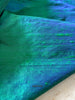 2111 Chemin de table bleu paon en soie brute tissée à la main