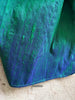 2111 Chemin de table bleu paon en soie brute tissée à la main