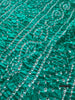 2130 Seegrüner Bandhani-Batikschal aus Seide