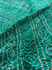 2130 Seegrüner Bandhani-Batikschal aus Seide