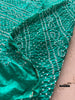 2130 Seegrüner Bandhani-Batikschal aus Seide