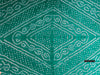 2130 Seegrüner Bandhani-Batikschal aus Seide