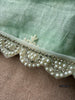 2133 Sheer Chanderi Mulmul Stole / Shawl / Sarong / Wrap - Ice Blue