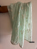 2133 Sheer Chanderi Mulmul Stole / Shawl / Sarong / Wrap - Ice Blue