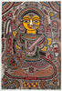 2138 Peinture d'art traditionnel Mithila - Les trois déesses puissantes