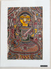 2138 Peinture d'art traditionnel Mithila - Les trois déesses puissantes