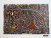 2138 Peinture d'art traditionnel Mithila - Les trois déesses puissantes