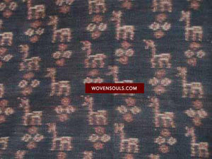 215 SOLD Ikat Sarong Animals-WOVENSOULS-Antique-Vintage-Textiles-Art-Decor