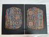 2172 Pair Antique Indian Trade Textile  Patola Print Toraja Fragment - Indigo