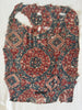 2176 Antique Indian Trade Textile Blue & Red Fragment - Large