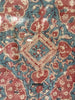 2176 Antique Indian Trade Textile Blue & Red Fragment - Large