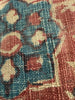 2176 Antique Indian Trade Textile Blue & Red Fragment - Large