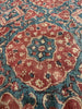 2176 Antique Indian Trade Textile Blue & Red Fragment - Large