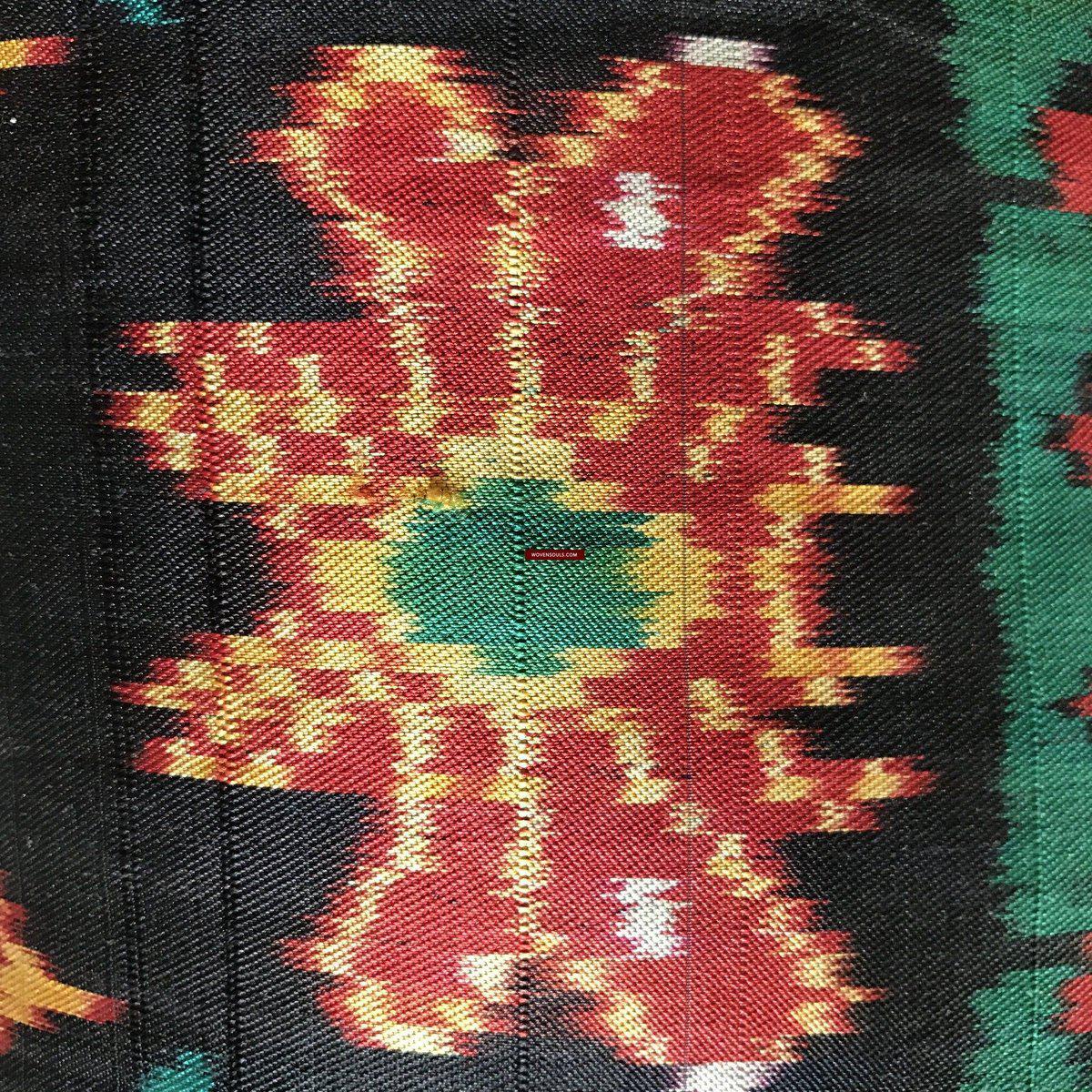 219 Pidan Pedan Silk Ikat Buddhist Wall Hanging Textile Art-WOVENSOULS-Antique-Vintage-Textiles-Art-Decor