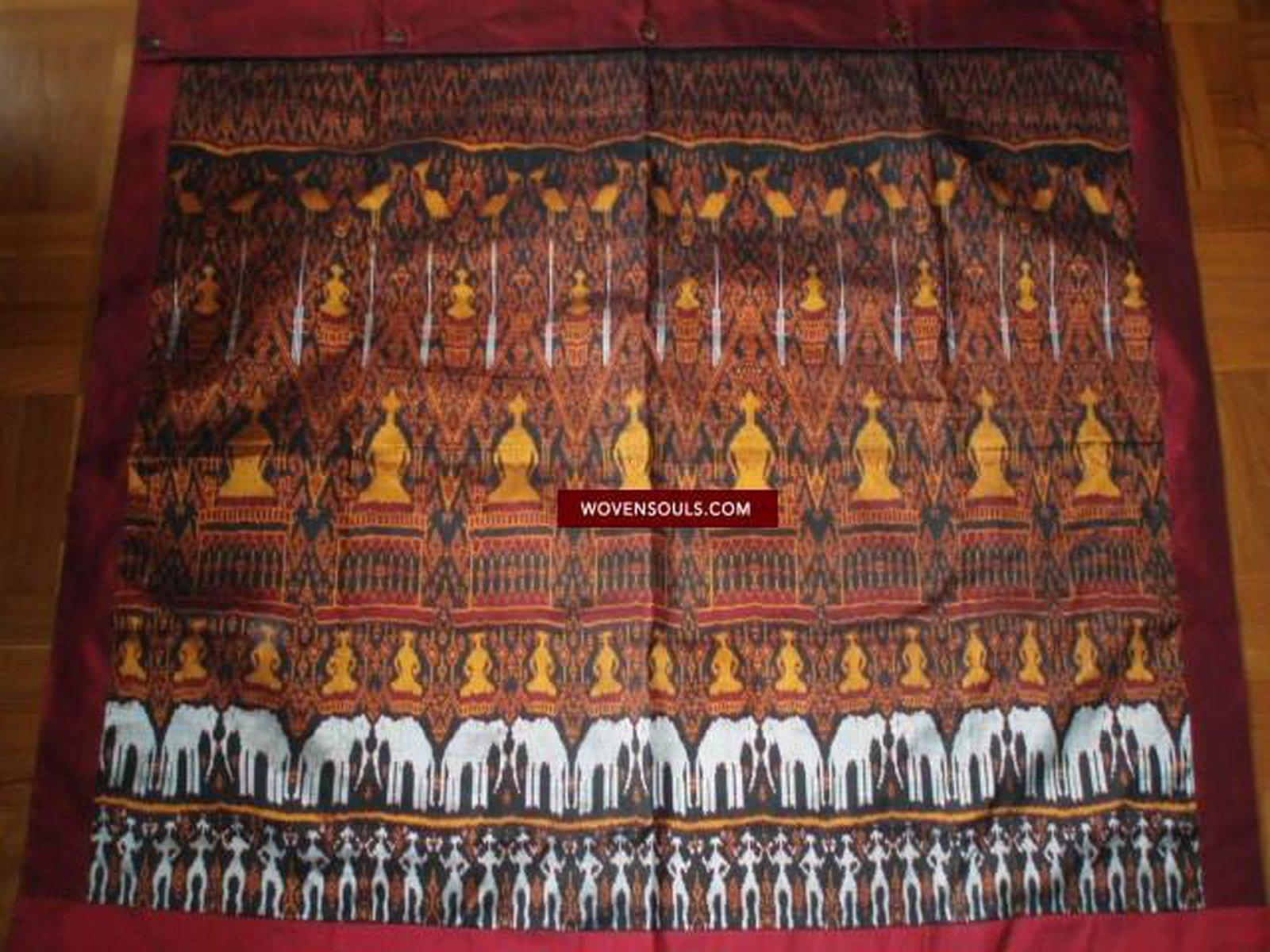 221 / 841 SOLD A Buddhist Pidan Pedan Silk Ikat Weaving Cambodia-WOVENSOULS-Antique-Vintage-Textiles-Art-Decor