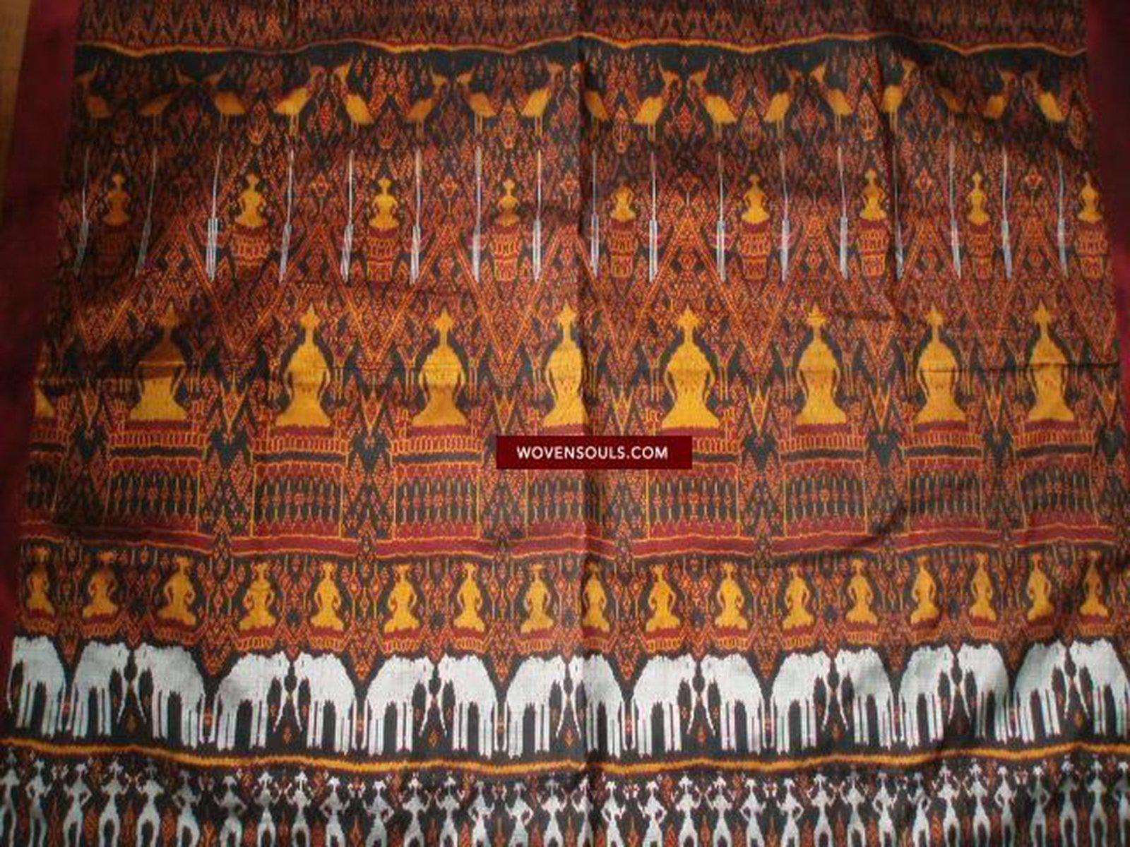 221 / 841 SOLD A Buddhist Pidan Pedan Silk Ikat Weaving Cambodia-WOVENSOULS-Antique-Vintage-Textiles-Art-Decor