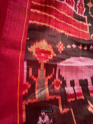 222 Silk Pidan Pedan Ikat Buddhist Figurative Textile Art from Cambodia