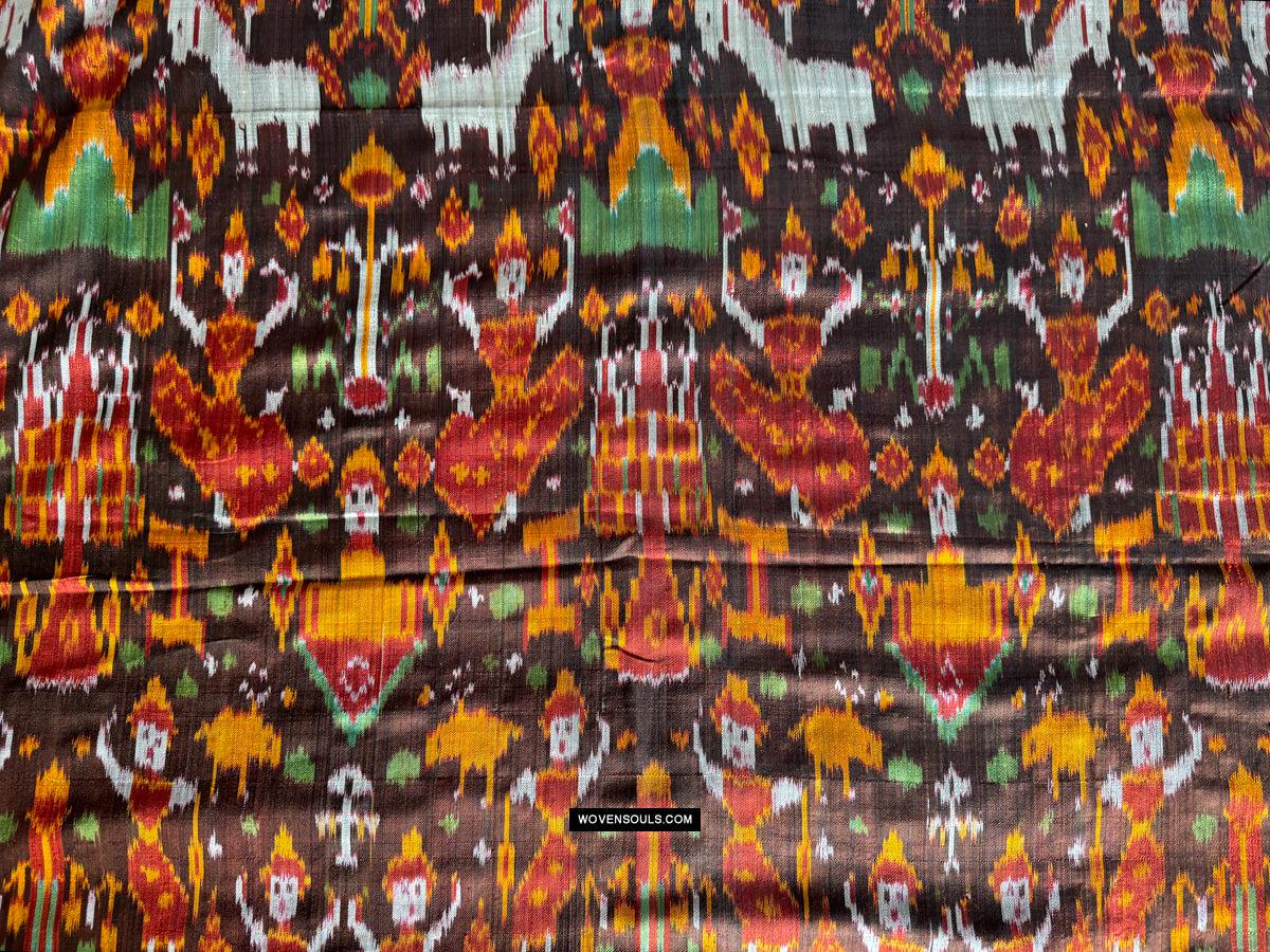 223-A Cambodian Silk Ikat Pidan Pedan Temple Hanging