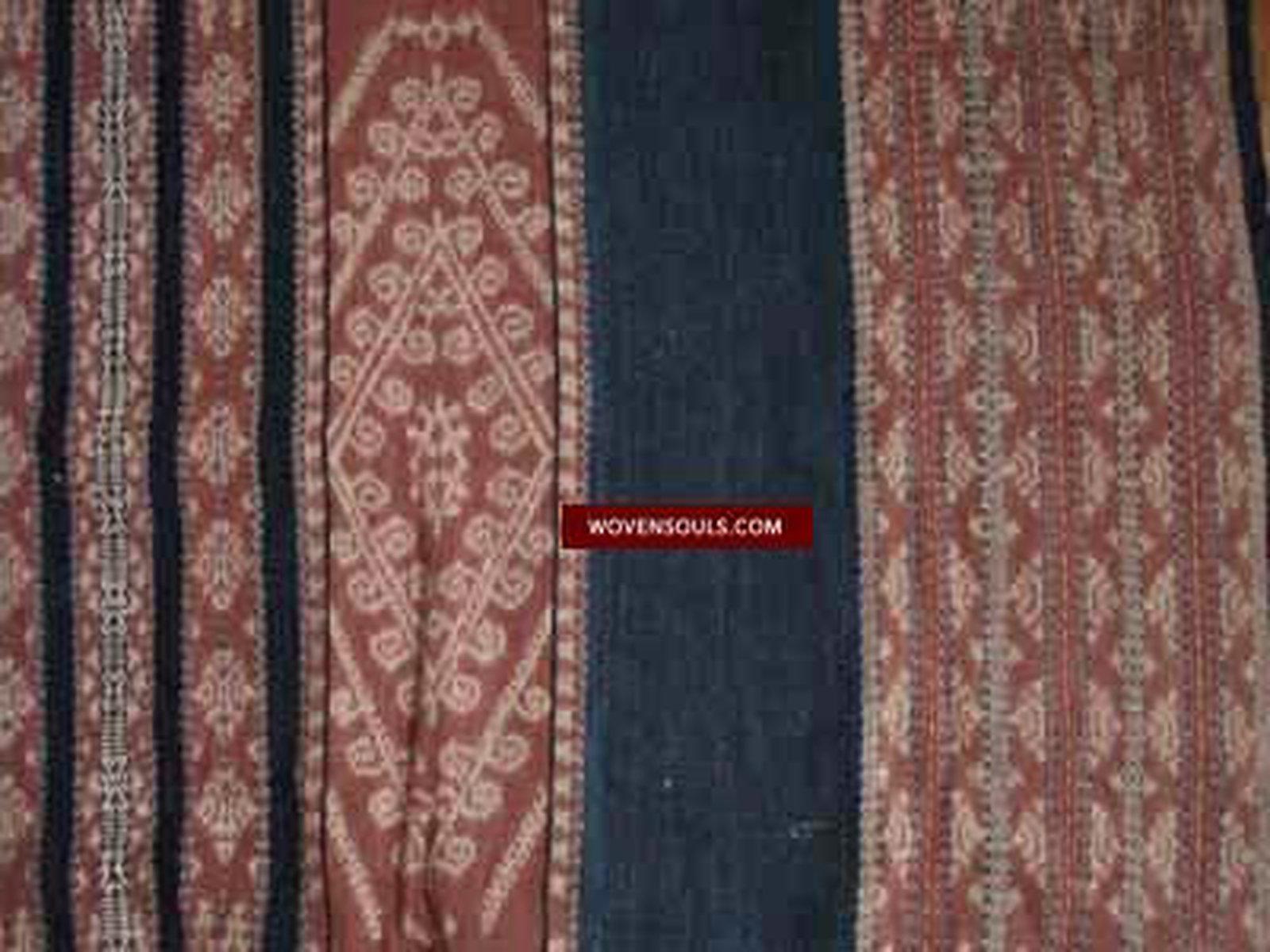 224 SOLD Antique Ikat Sarong with Indigo from Sawu-WOVENSOULS-Antique-Vintage-Textiles-Art-Decor