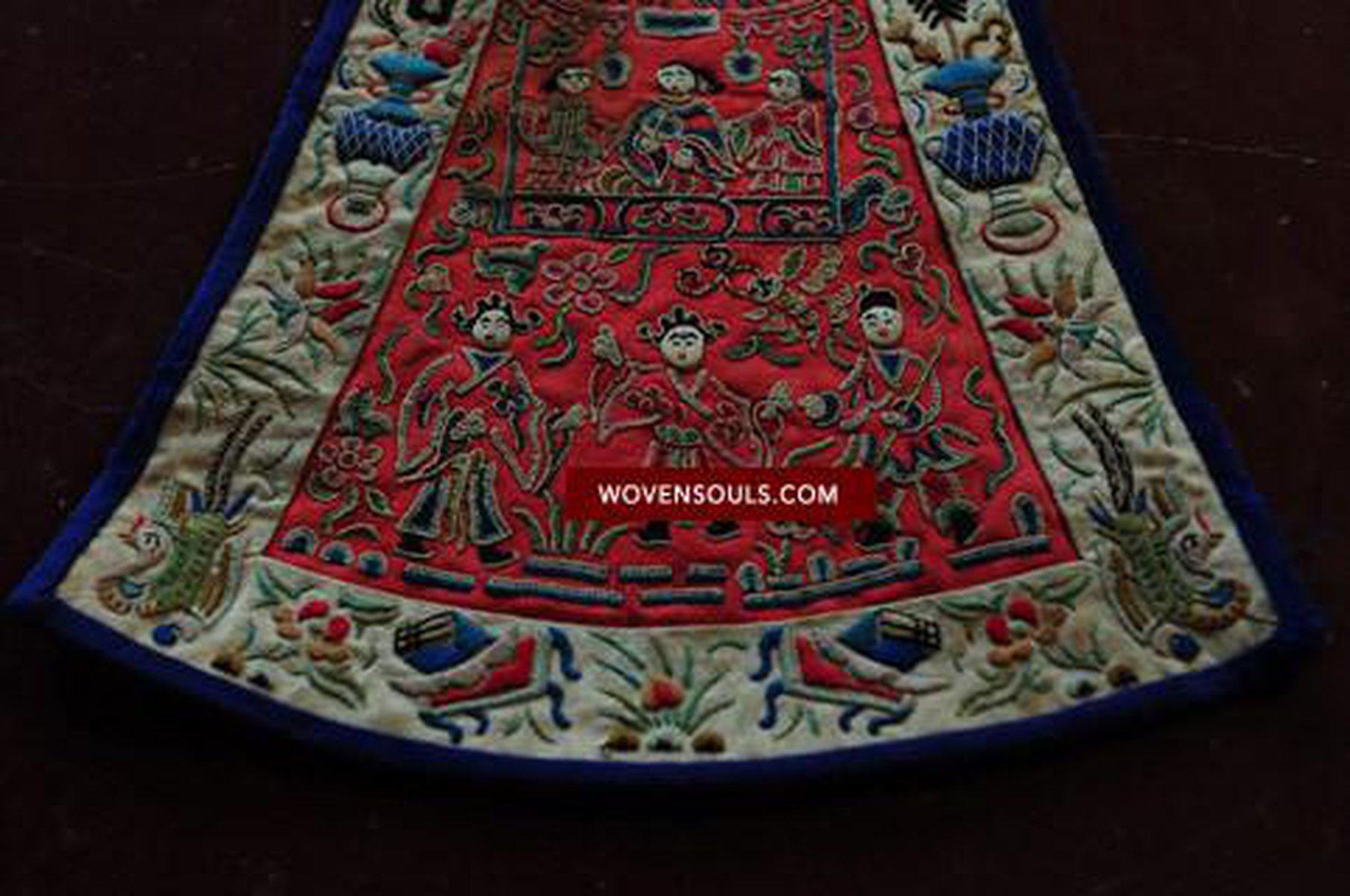 225 Antique Cap Panel from China-WOVENSOULS-Antique-Vintage-Textiles-Art-Decor