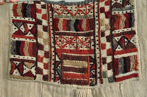 227 SOLD Vintage Hemp Cape with Embroidery-WOVENSOULS-Antique-Vintage-Textiles-Art-Decor