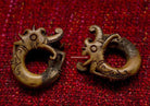 234 Dayak Bone Earrings from Borneo-WOVENSOULS-Antique-Vintage-Textiles-Art-Decor