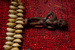 239 Shaman Cowrrie Frtility Necklace Amulet - Borneo-WOVENSOULS-Antique-Vintage-Textiles-Art-Decor