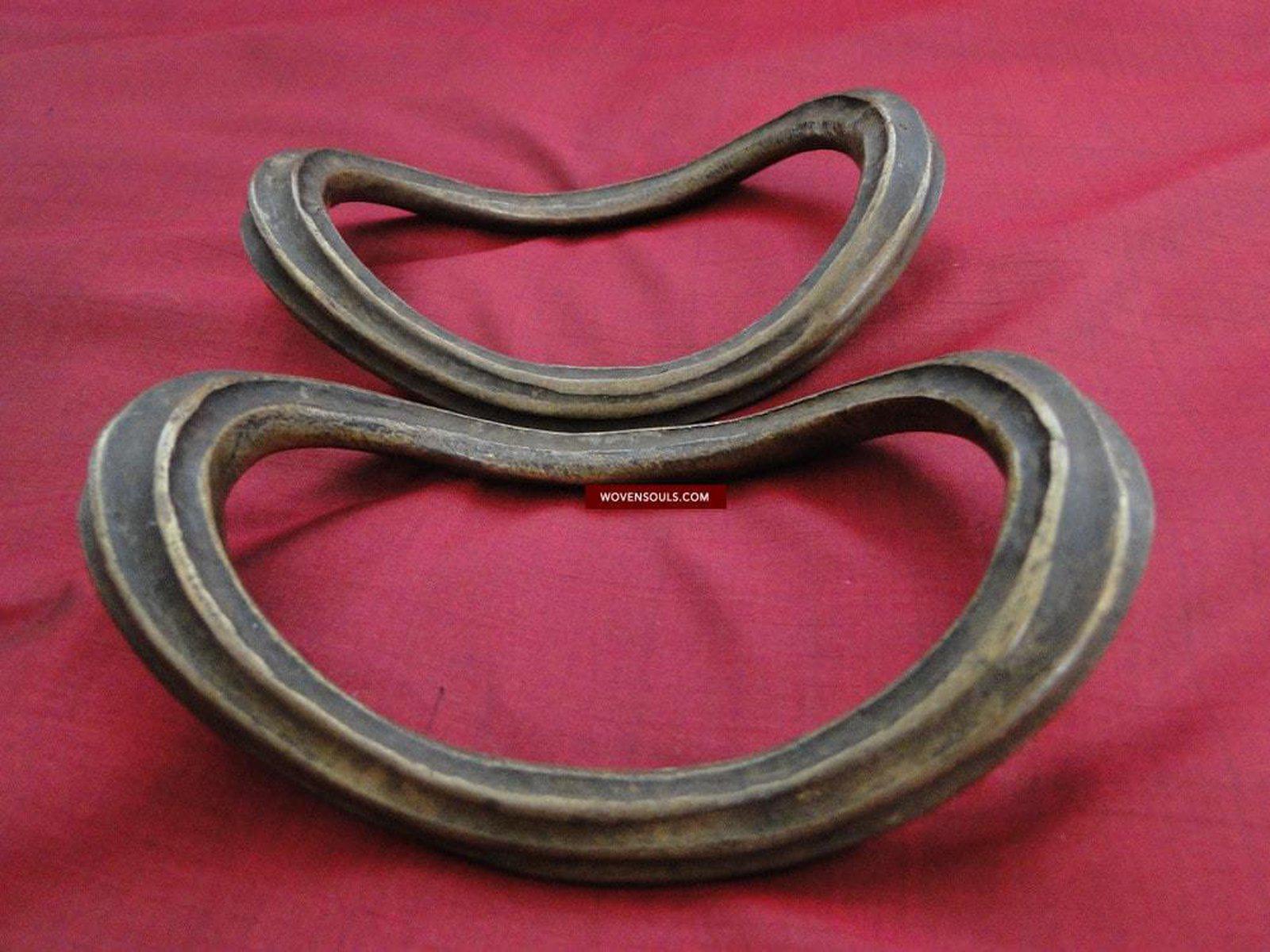 247 Old Heavy Adivasi Tribal Anklets from Odisha-WOVENSOULS-Antique-Vintage-Textiles-Art-Decor