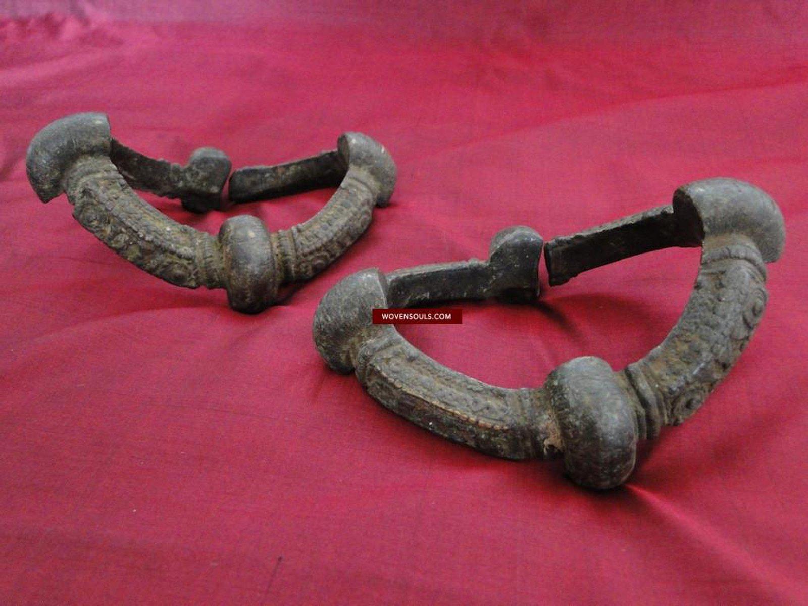 248 Old Orissa Adivasi Tribal Anklets Jewelry-WOVENSOULS-Antique-Vintage-Textiles-Art-Decor