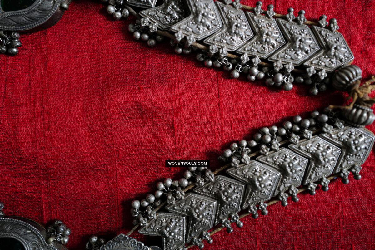 275 Old Silver Ceremonial Necklaces for a Pair of Royal Bullocks-WOVENSOULS Antique Textiles &amp; Art Gallery