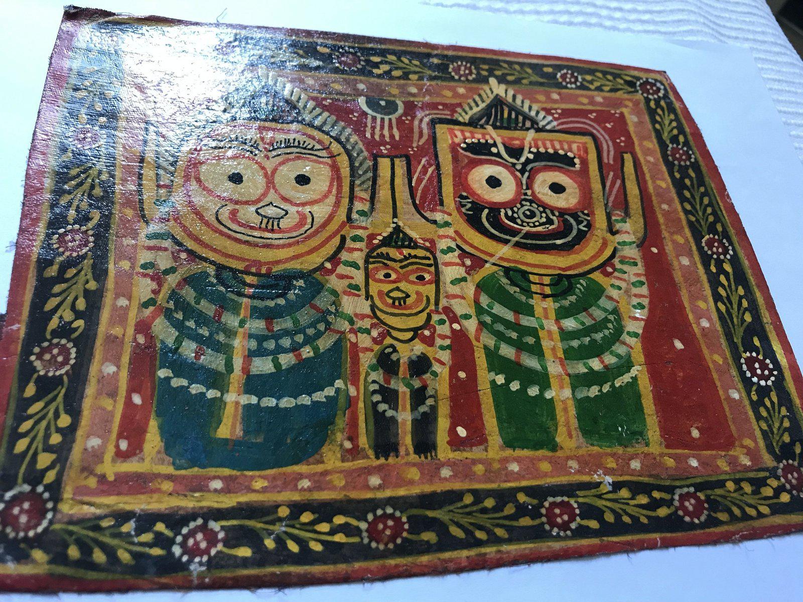 288 Old Puri Patta Chitra Painting from Odisha - Jagannath-WOVENSOULS-Antique-Vintage-Textiles-Art-Decor