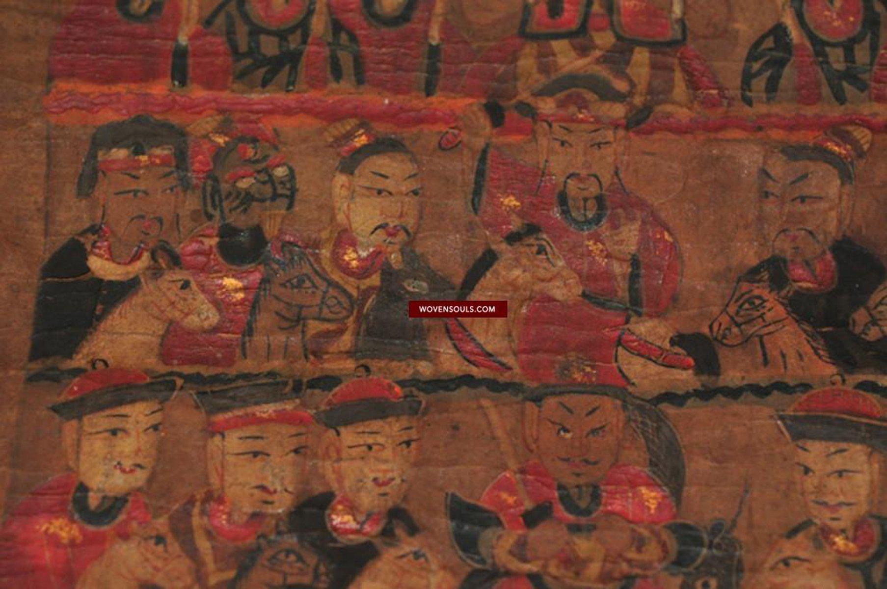 289 Antique Yao Daoist Ritual Scroll Painting from Vietnam-WOVENSOULS-Antique-Vintage-Textiles-Art-Decor