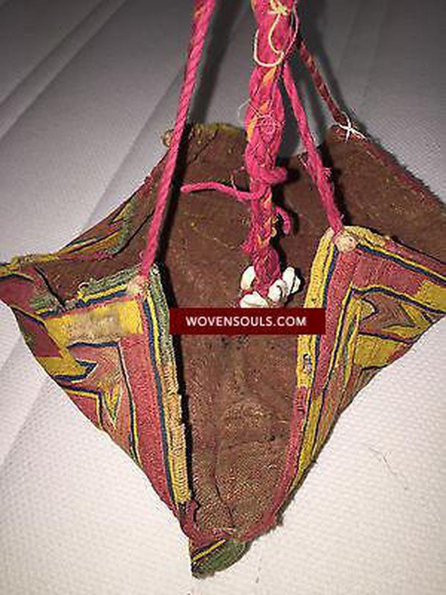 290 SOLD Old Banjara Spice Pouch - High Density Embroidery-WOVENSOULS-Antique-Vintage-Textiles-Art-Decor