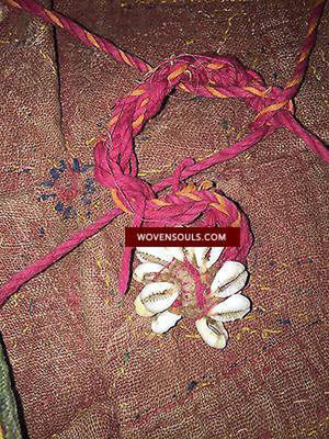 290 SOLD Old Banjara Spice Pouch - High Density Embroidery-WOVENSOULS-Antique-Vintage-Textiles-Art-Decor